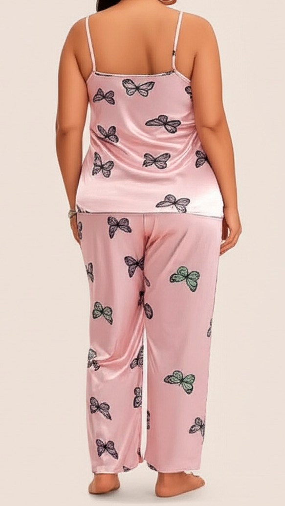 Set de Pijama de Tiras con Dos Pantalones