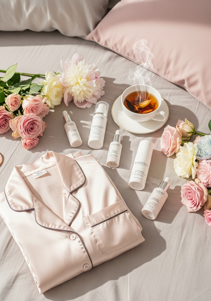 Bata manga larga con cuello En V y cinturón