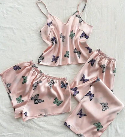 Set de Pijama de Tiras con Dos Pantalones